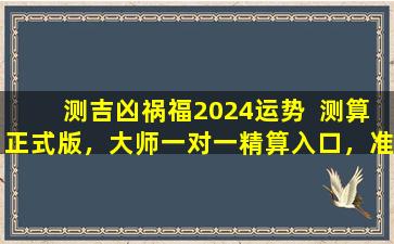 测吉凶祸福2024运势  测算正式版，大师一对一精算入口，准吗 